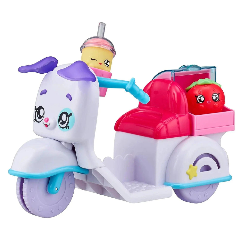 Kindi Kids Fun Delivery Scooter with flapping ears and 2 Shopkins figures