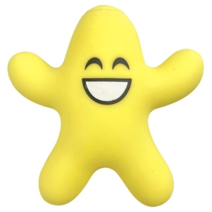 yellow giant stretch friend with large white and black smile with curved eyes