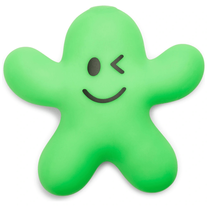 green giant stretch friend with black face details in winking emoji style
