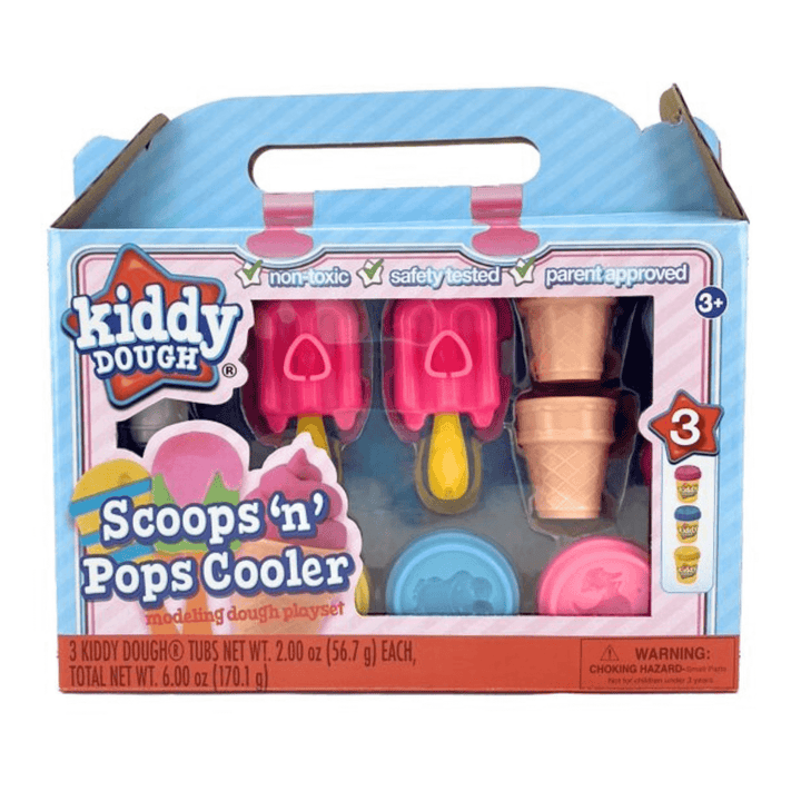 kiddy dough scoops n pops cooler modelling dough play set