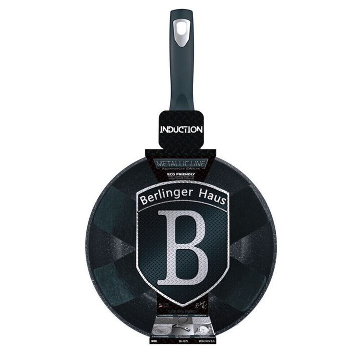 Black frying pan with 'Berlinger Haus' branding on a white background
