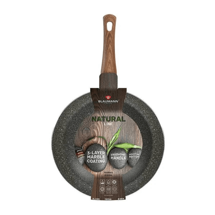 Blaumann Aluminium Frying Pan Marble Coating Dark Grey Size 28cm