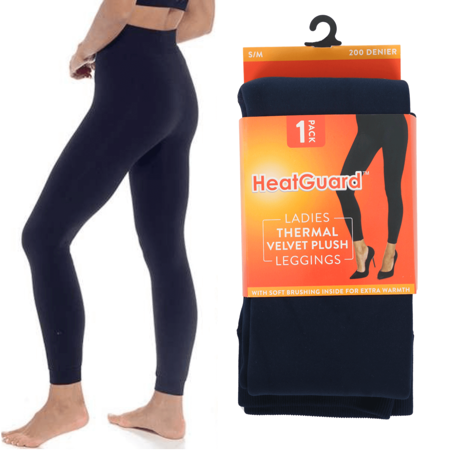 Buy Womens HeatGuard Thermal Velvet Plush Leggings 200 Denier Tog 2.2 XS Stock