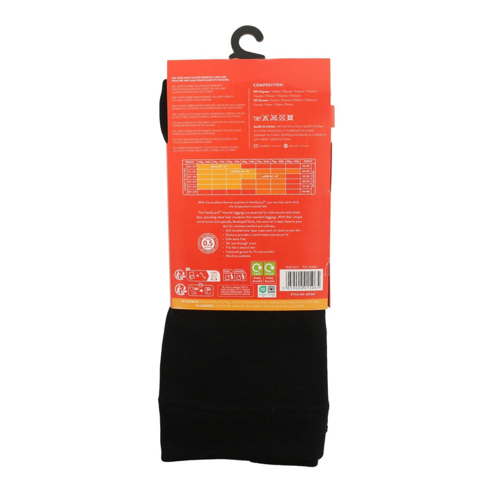 black tights with red packaging and size details on the back