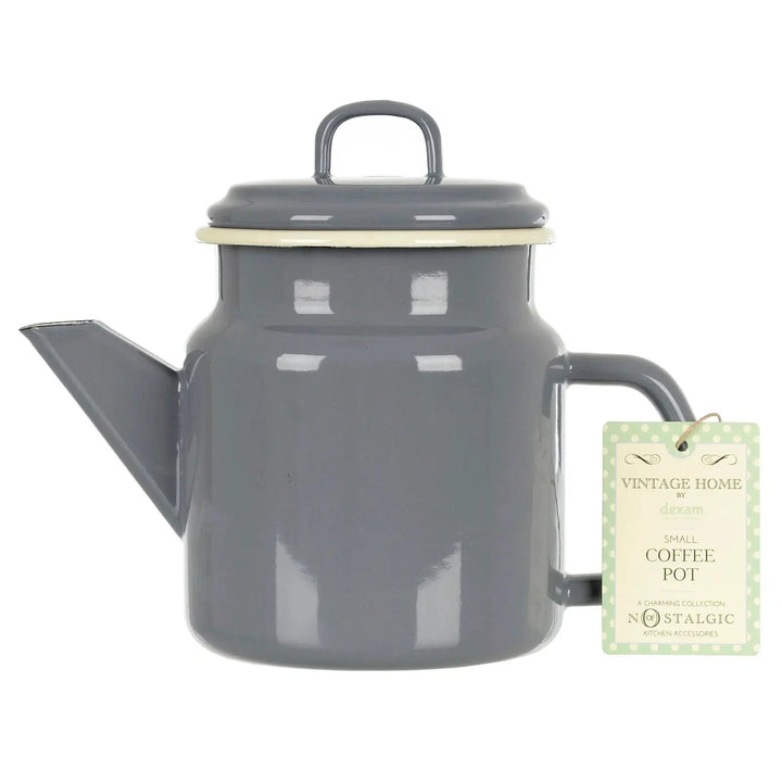 Slate grey enamel small coffee pot with Vintage Home Dexam label