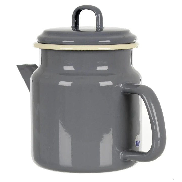 Slate grey and cream vintage coffee pot for brewing coffee on the hob