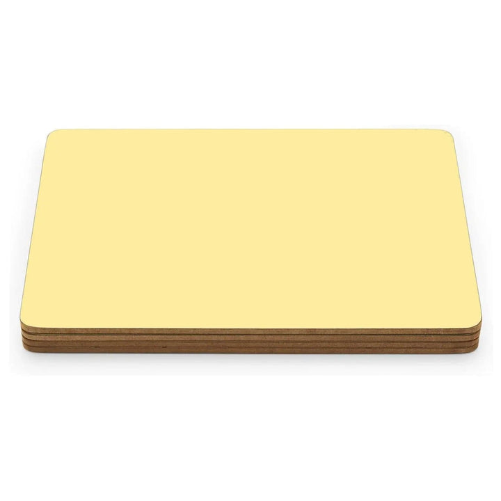 4 stacked pale lemon placemats