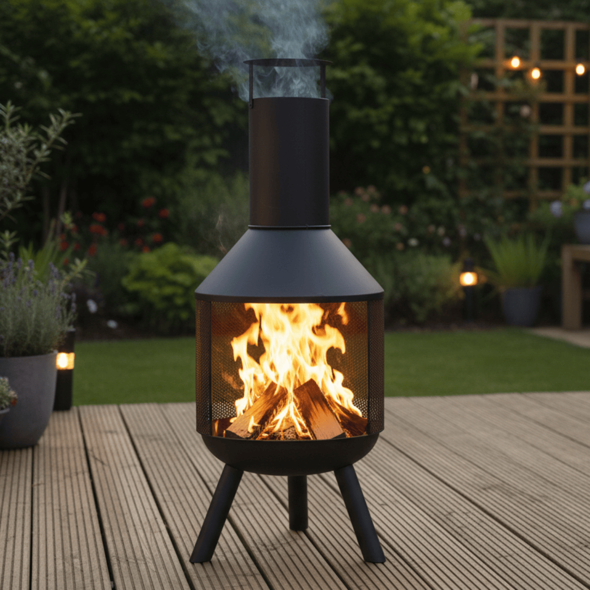 Buy Azuma Wood Burning Fire Pit Patio Heater Black | XS Stock – XS