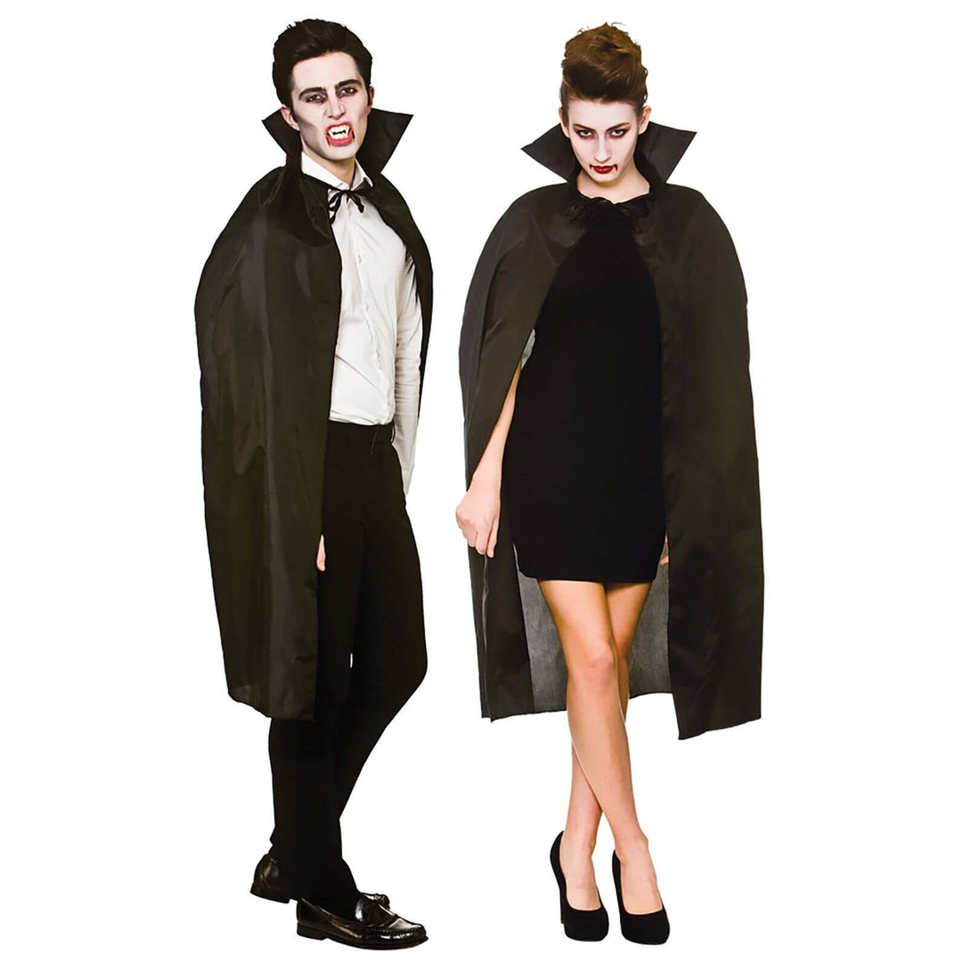 Adults Cape High Collar Black Vampire Witch Fancy Dress