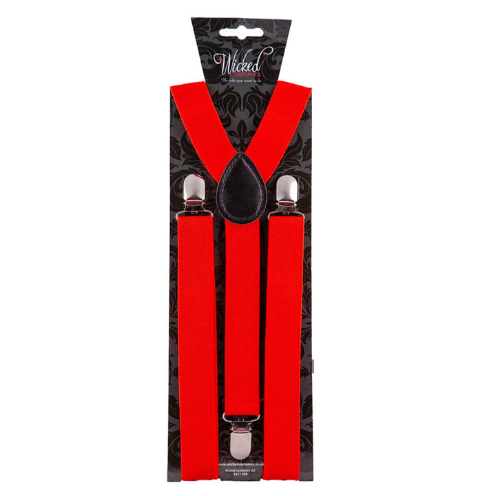 Adult Braces Adjustable Fancy Dress Clown Gangster Geek Red