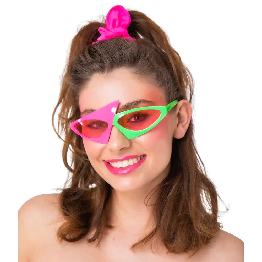 Buy Zig Zag Neon Sunglasses 1980s Shades Fun Fancy Dress XS