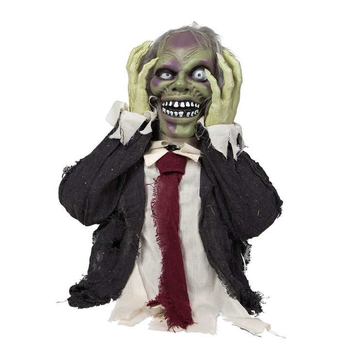 Zombie figure with evil grin, Halloween decoration