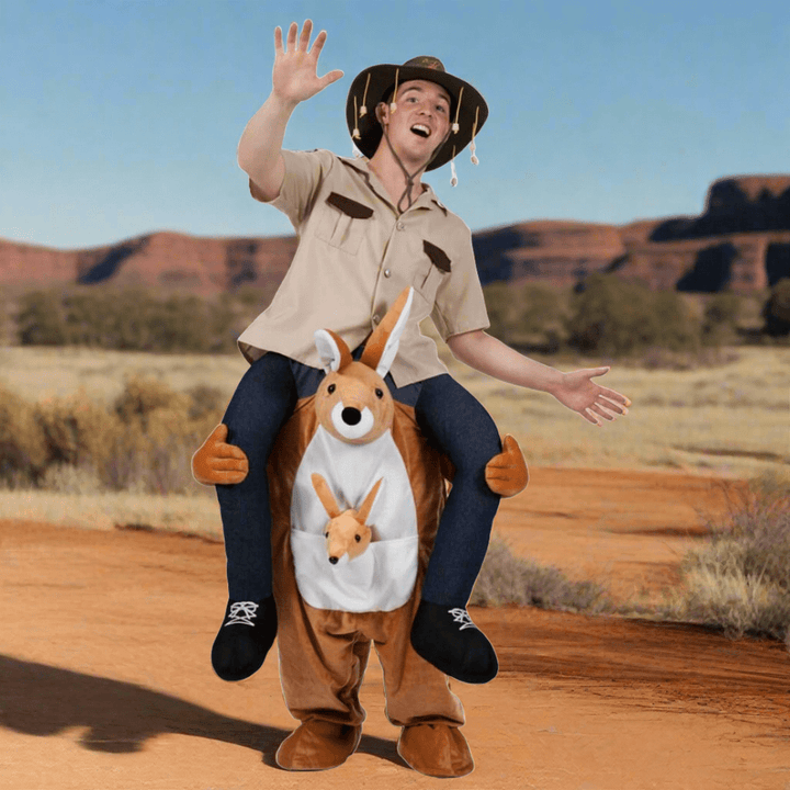 Adults Carry Me Kangaroo Costume in Australian outback