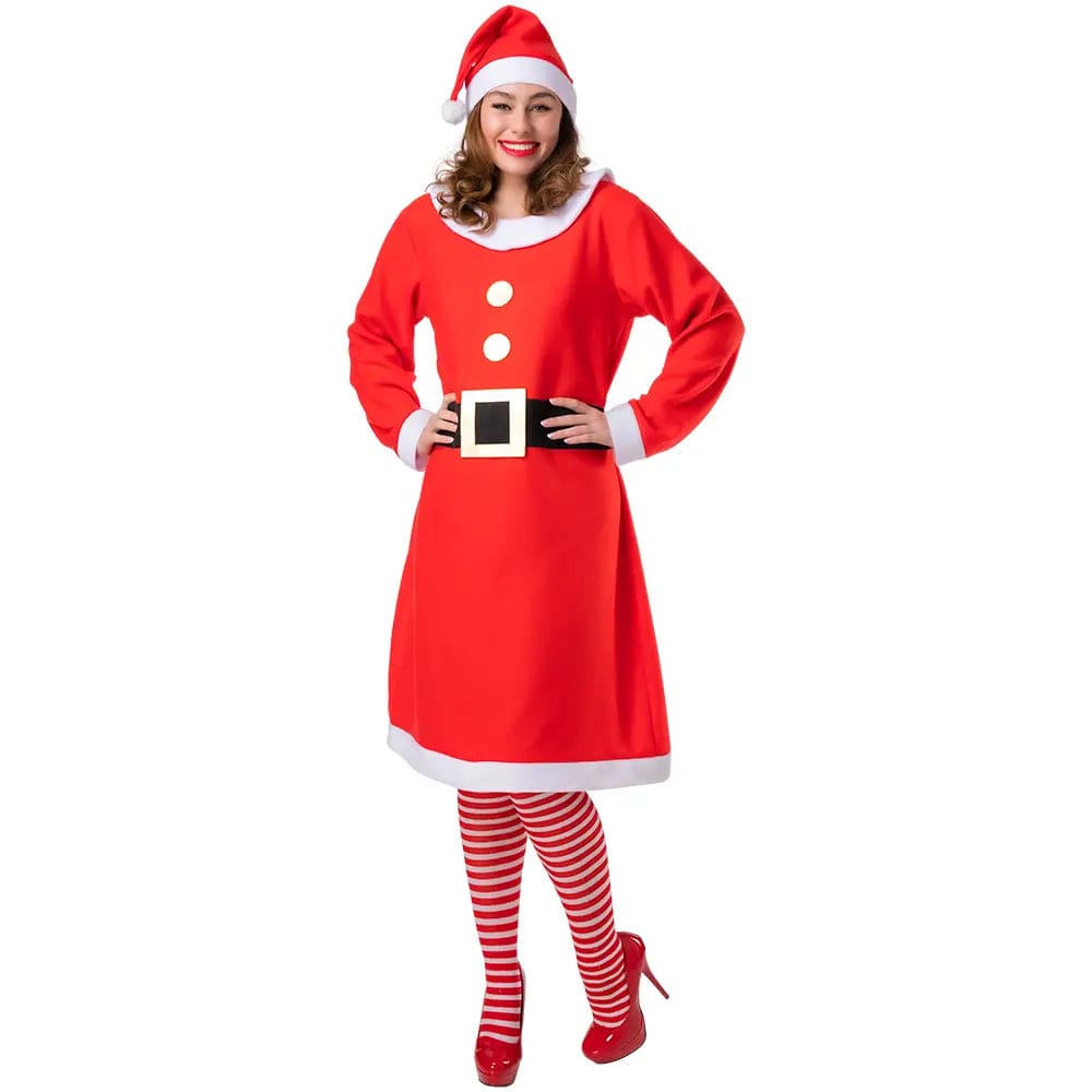 strapless open back dress Buy Adults Mrs Santa Claus Dress & Hat Red White Christmas