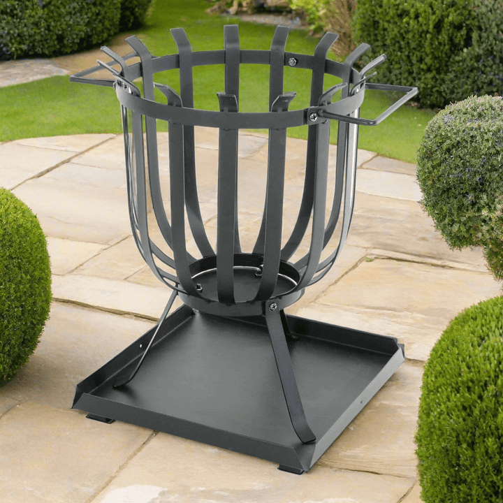 Azuma Tana Log Burner Patio Fire Pit Black Steel Brazier