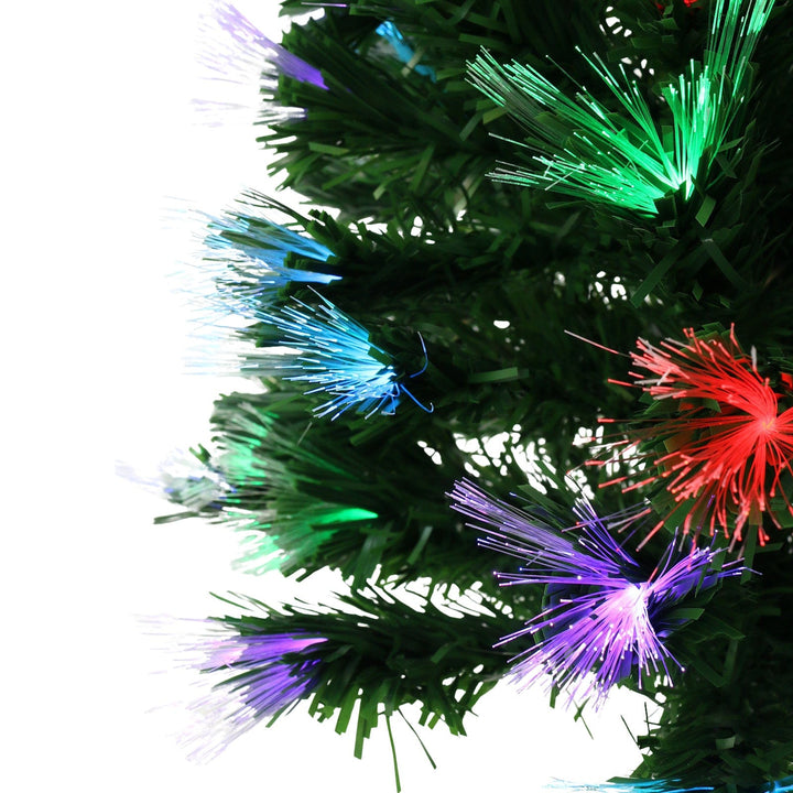 close up shot of fibre optic lights on christmas tree
