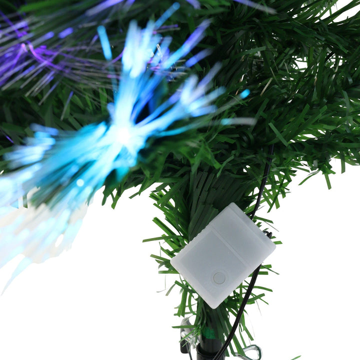 close up shot of light control box at base of christmas tree