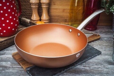 Blaumann Wok 28 cm Stainless Steel High Quality Le Chef Line