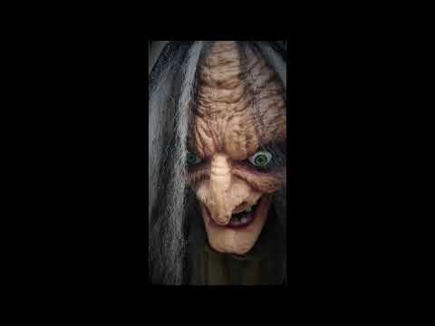 5ft Animated Old Hag Witch Figure Light Sounds Halloween Decoration