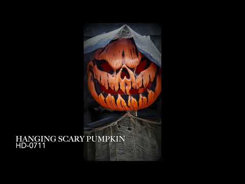 7ft Hanging Scary Pumpkin Man Lights Sounds Halloween Decoration