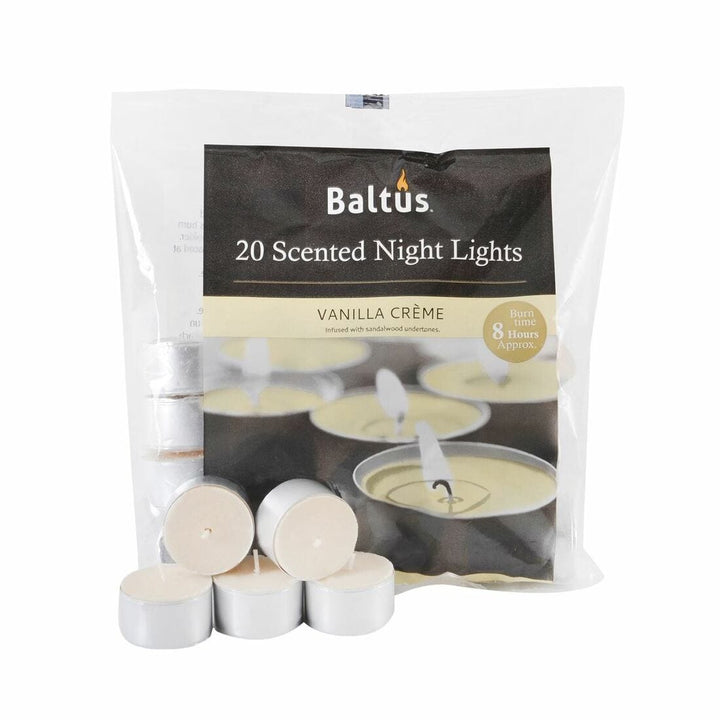 Baltus 20 Pack of Scented Tealight Night Lights Candles 8hr Burn Vanilla Creme