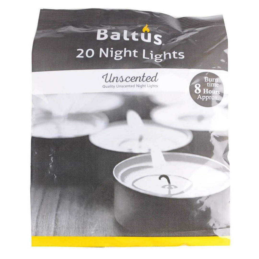 20 Pack Of Unscented Night Lights Tea Light Candles