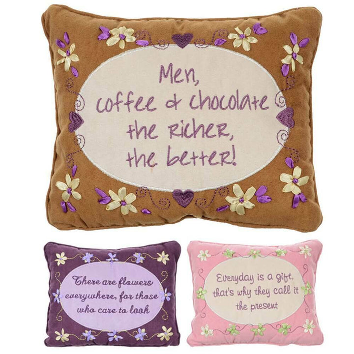 Embroidered Cushion Sentiments Message Gift Keepsake
