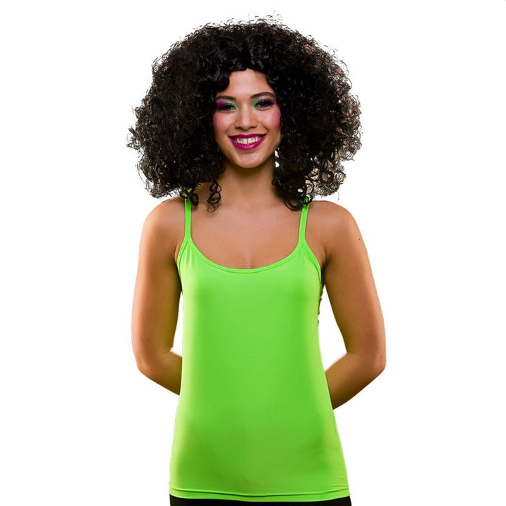 80s Neon Vest Top Fancy Dress Costume Disco Halloween Party Green / S