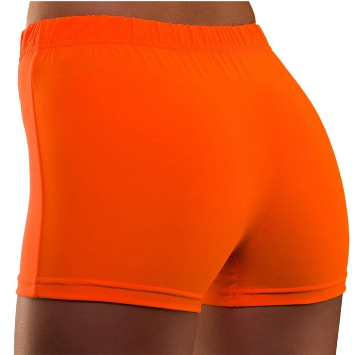 80s Neon Hot Pants Fancy Dress Costume Halloween Disco Shorts Orange / S