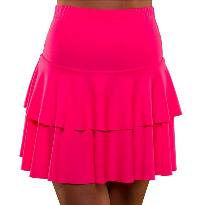 80s Ra Ra Skirt Fancy Dress Costume Halloween Dance Disco Pink / S