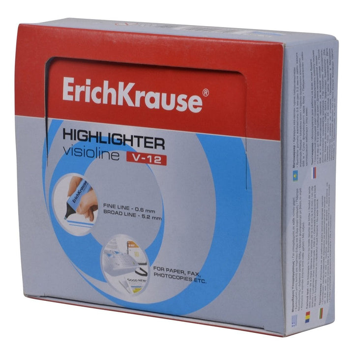 10 x ErichKrause Visioline Highlighter Blue Chisel Tip V-12