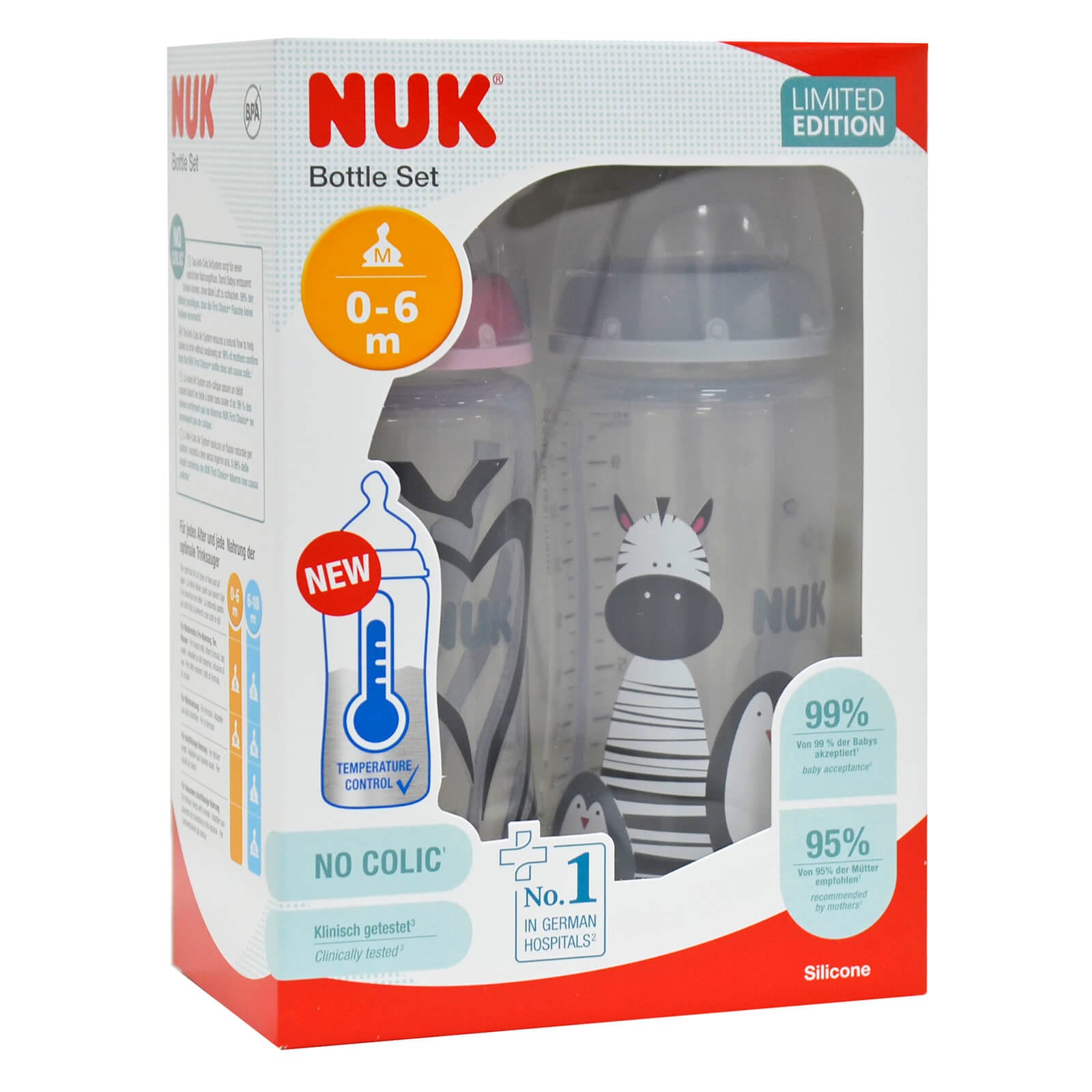 Buy NUK Baby Bottle Set 2 x 300ml Temperature Indicator XS Stock XS
