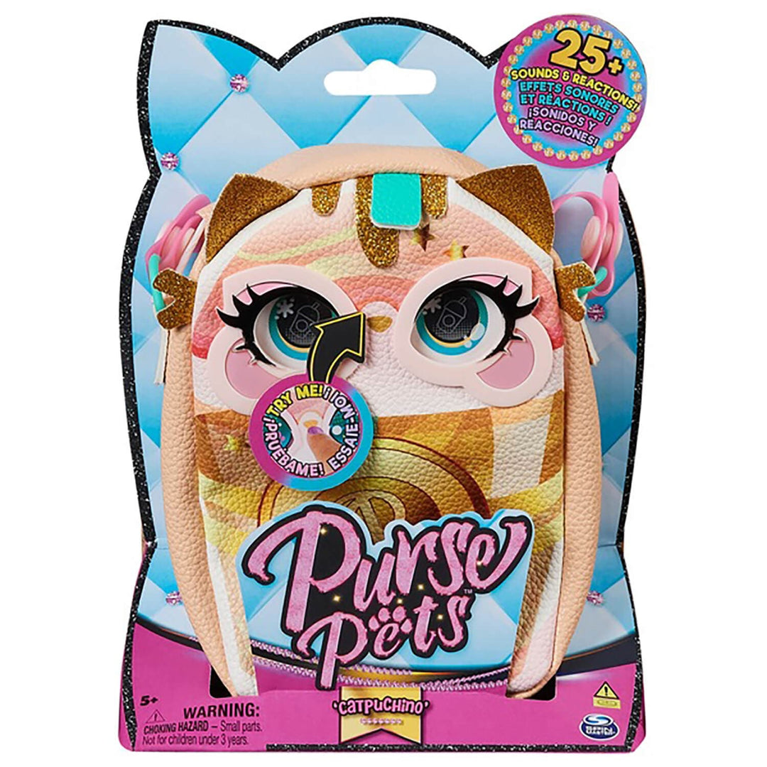 Purse Pets Treat Yo Self Interactive Cross Body Shoulder Bag 20cm Catpuchino