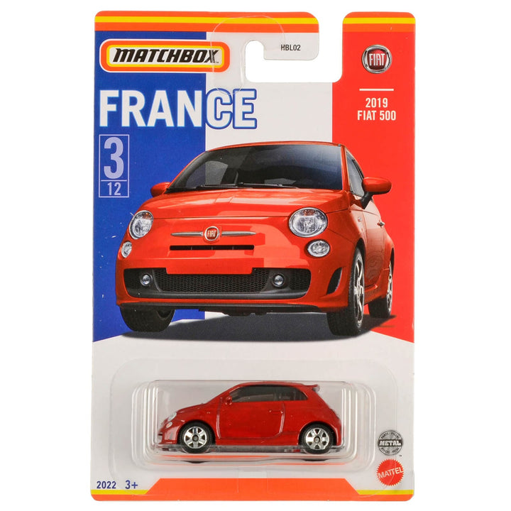 Matchbox Cars Best of France 2022 Mix Die-Cast Vehicle 1:64 Fiat 500