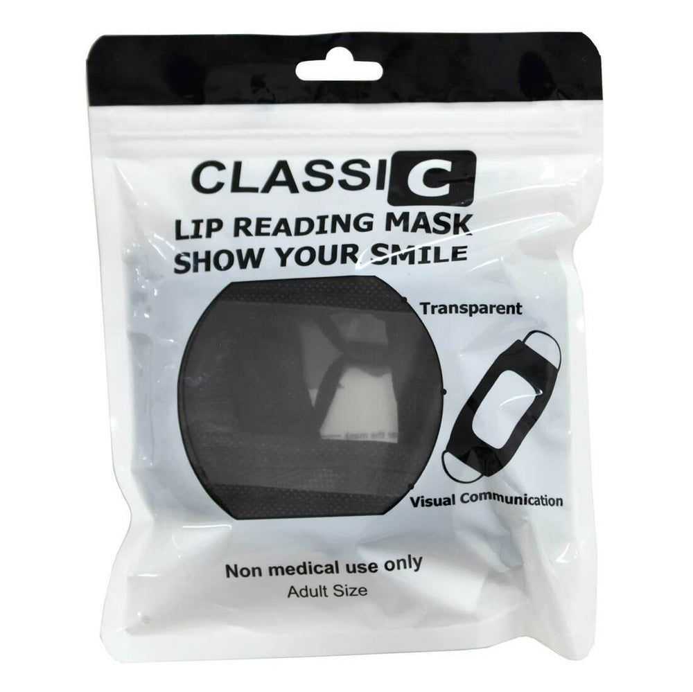 Adults Lip Reading Face Mask Clear Panel Window