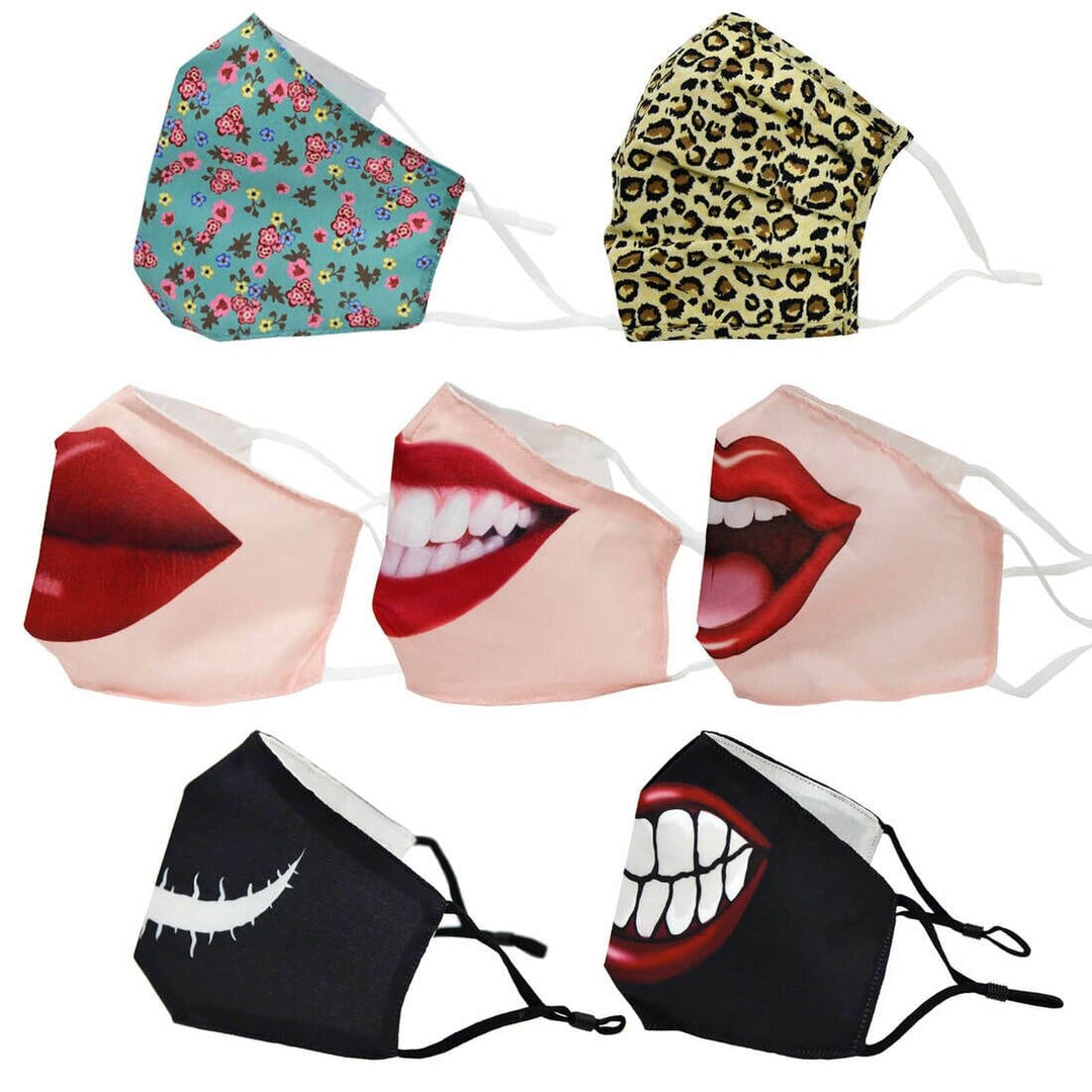 Adults Cotton Lined Face Mask Printed Adjustable Reusable