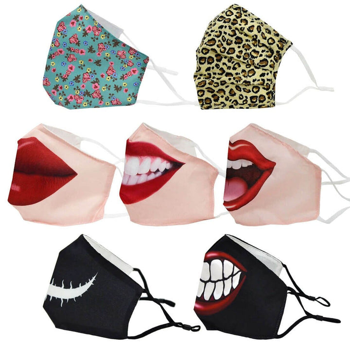 Adults Cotton Lined Face Mask Printed Adjustable Reusable