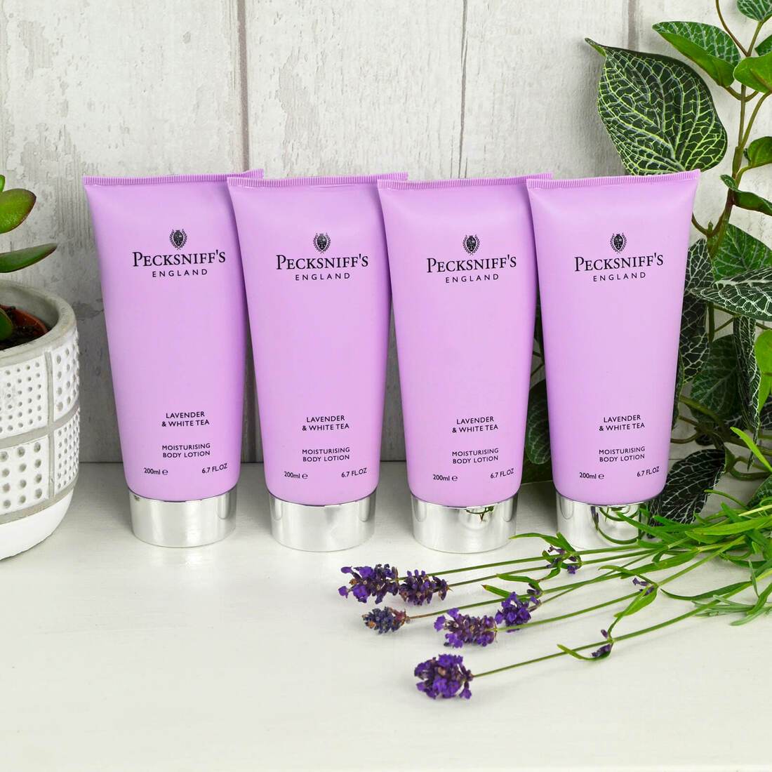 Pecksniffs 4PK Lavender And White Tea Body Lotion 200ml XSStock.co.uk