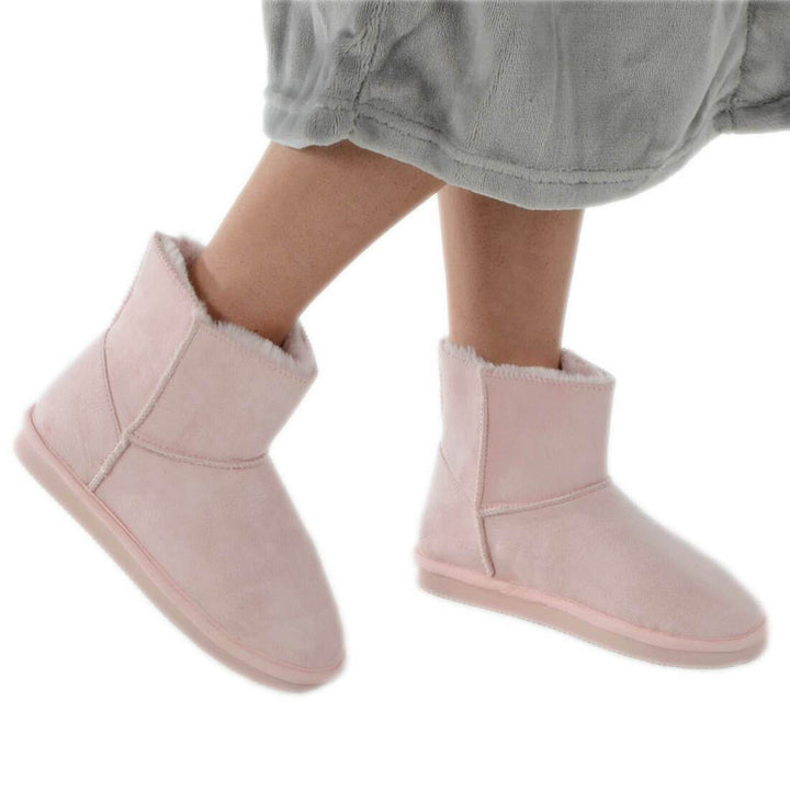 Womens Slipper Boot Luxury Microsuede Cosy Faux Fur Lining