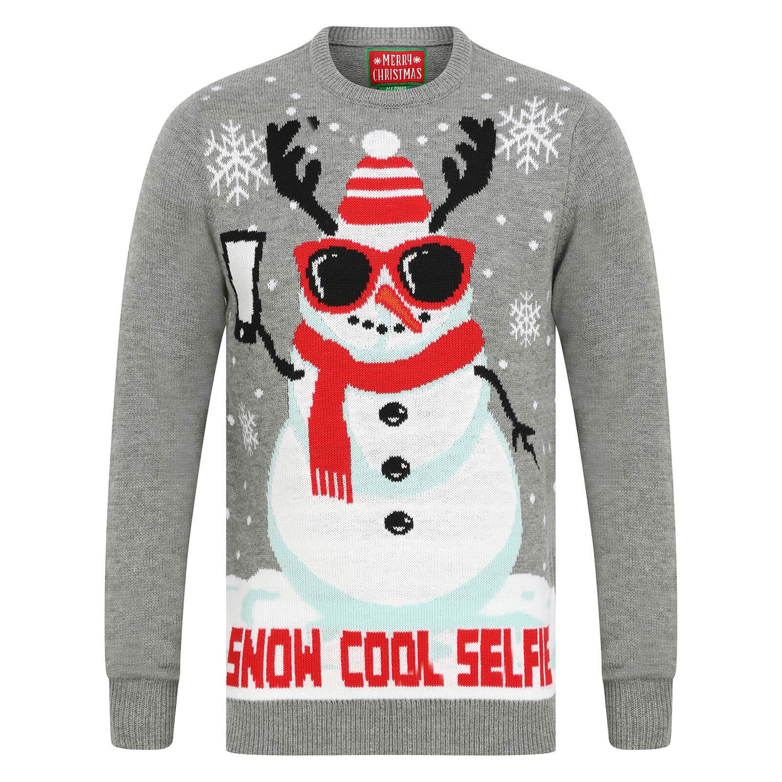 Buy Mens Snowman Christmas Jumper Snow Cool Selfie XS Stock – XS