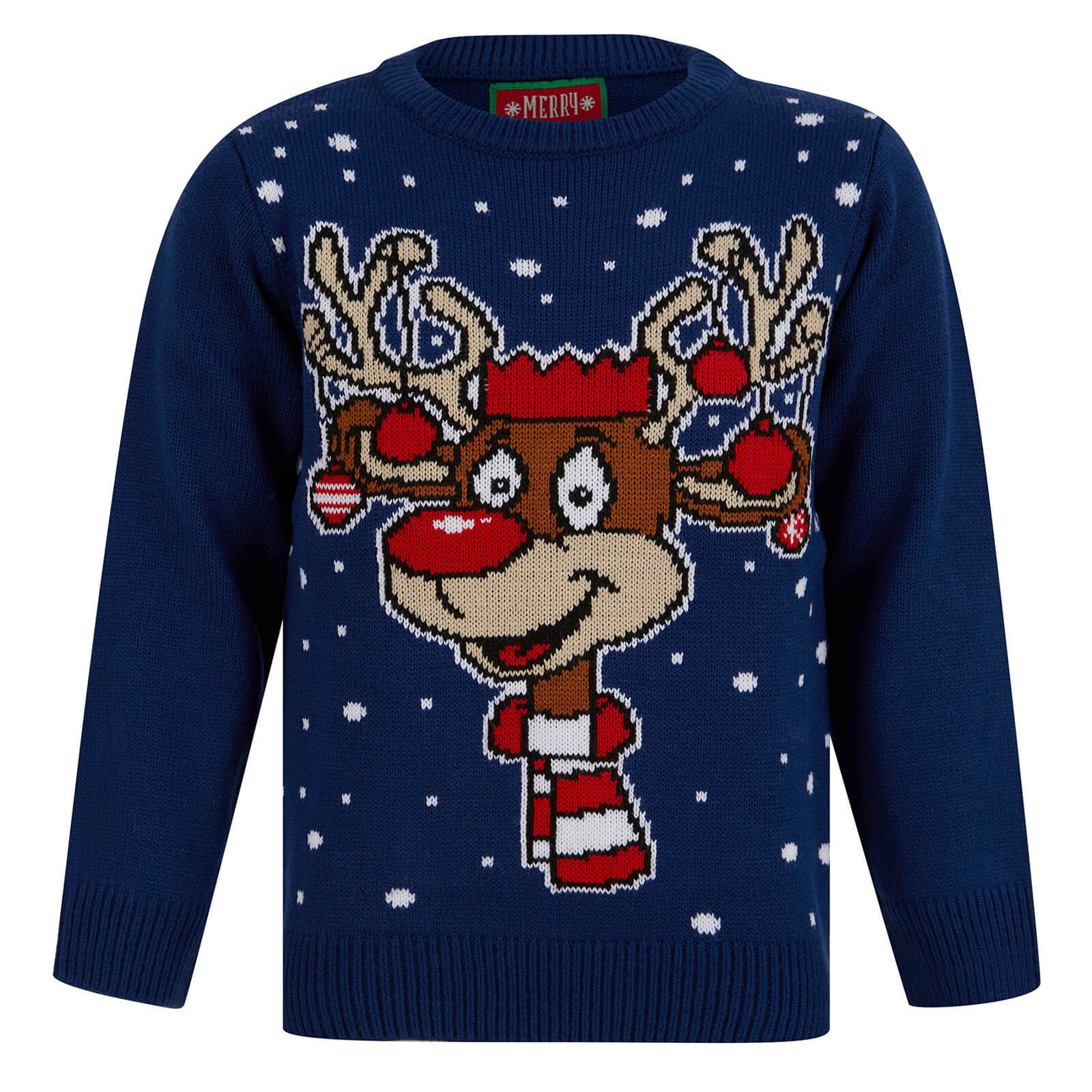Buy Kids LED Reindeer Christmas Jumper Light Up XS Stock XSStock.co.uk