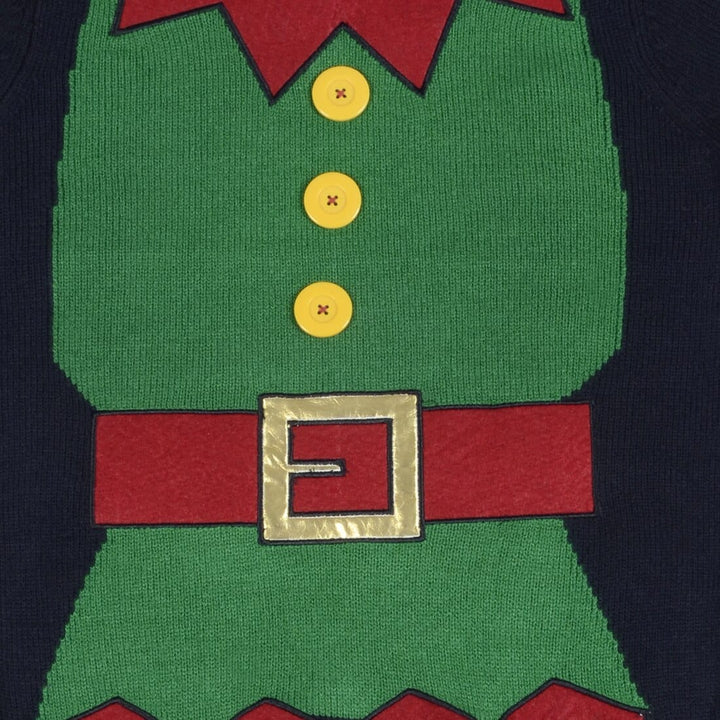 Hooded Christmas Jumper Elf Body With Legs Novelty Unisex