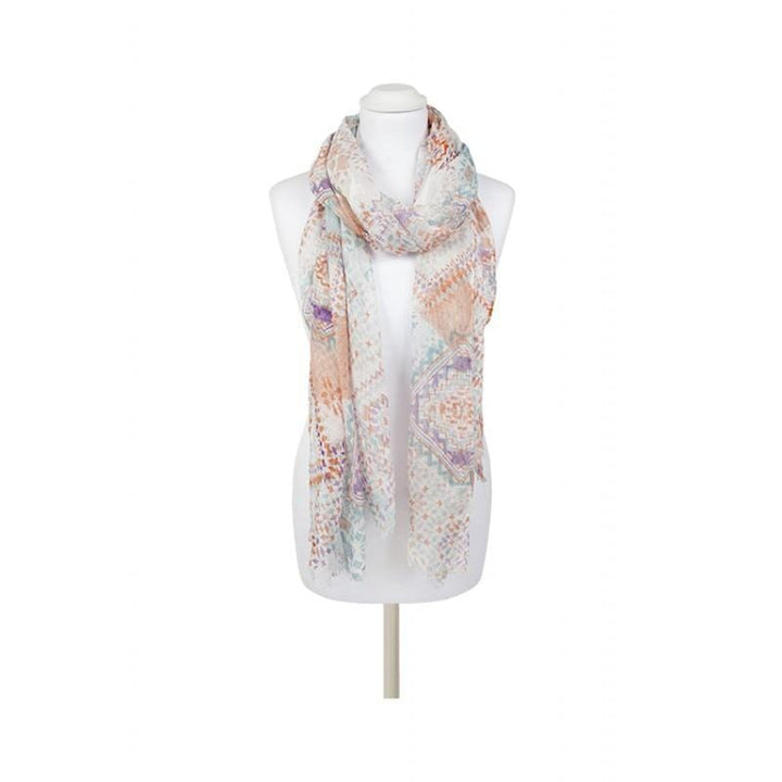 Womens Sheer Summer Scarf Pastel Print Cameron