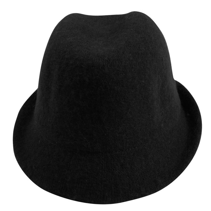 Womens Lana Wool Hat With Shaped Brim Black Or Blackberry