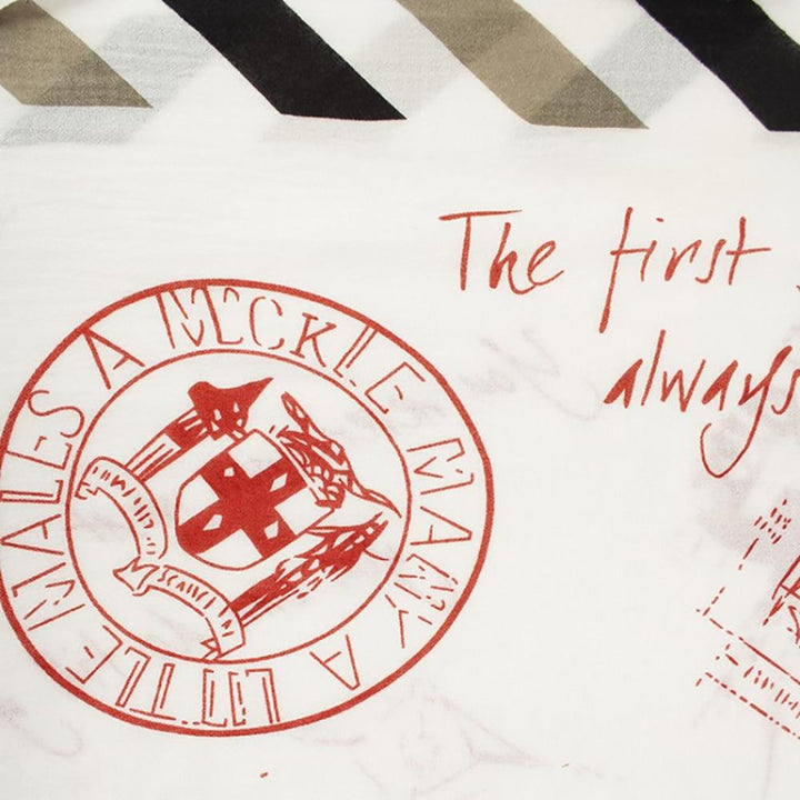 Womens Sheer Summer Scarf Retro Postal Print Neptuna