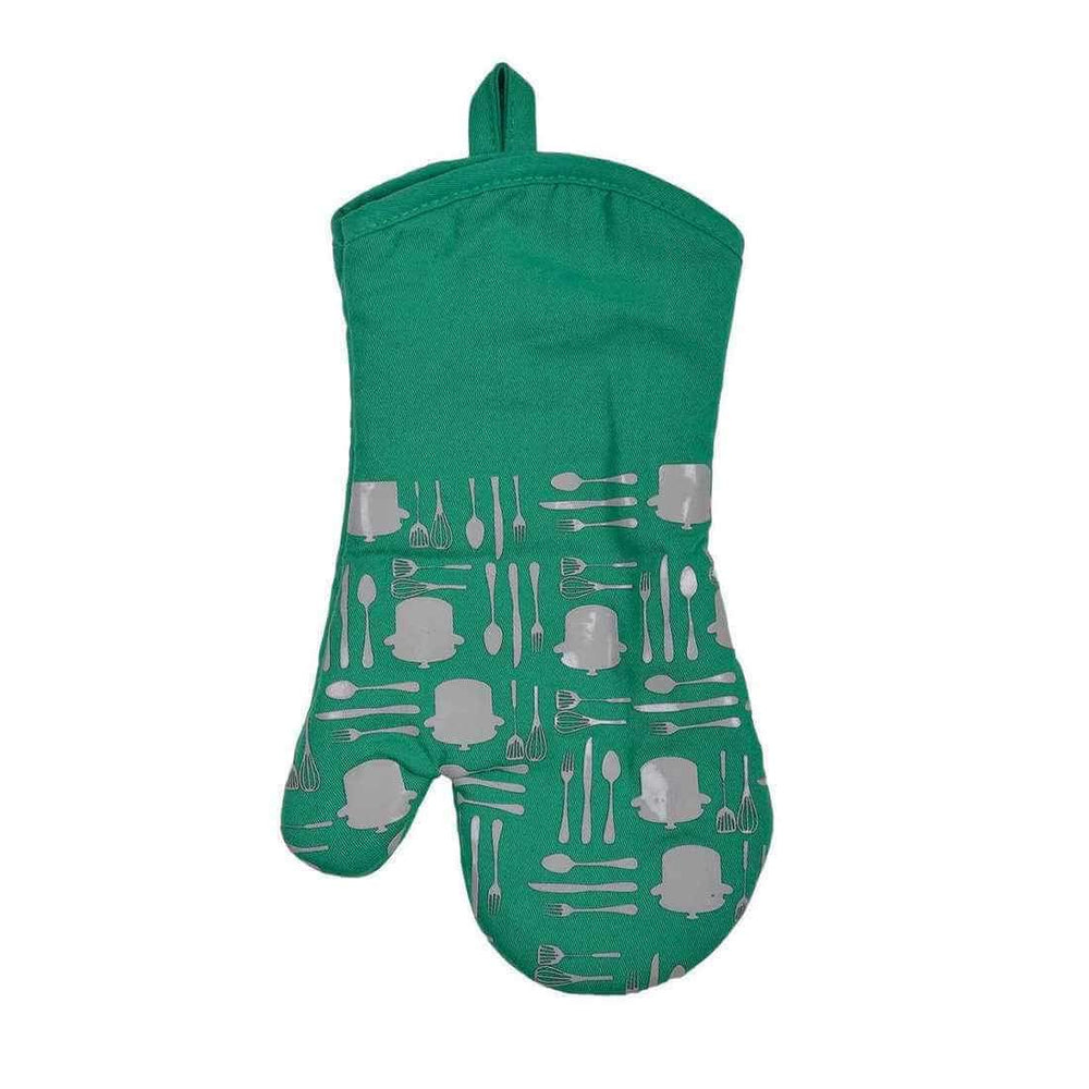Neoprene Oven Glove Gauntlet Kitchen Heat Resistant Silicone Green