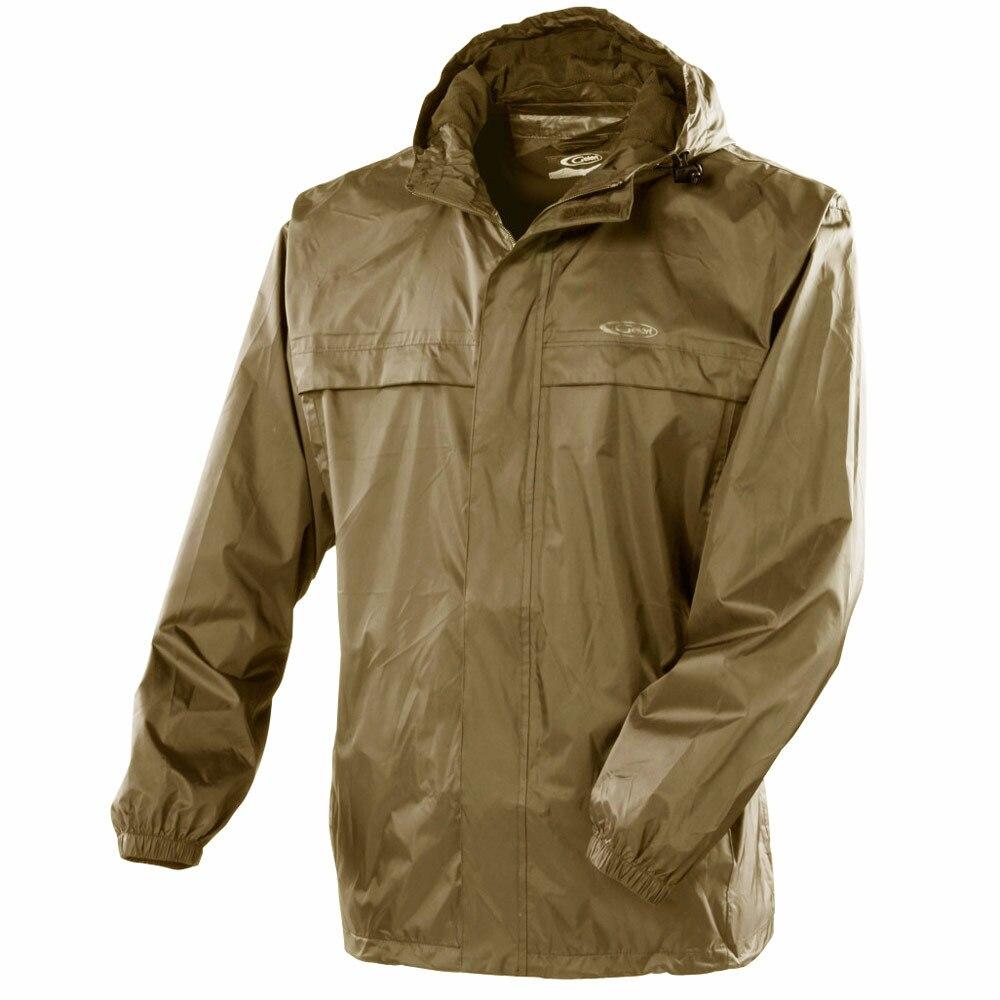 Gelert Mens Waterproof Hooded Jacket & Storage Bag - SIZE XS Dark Olive