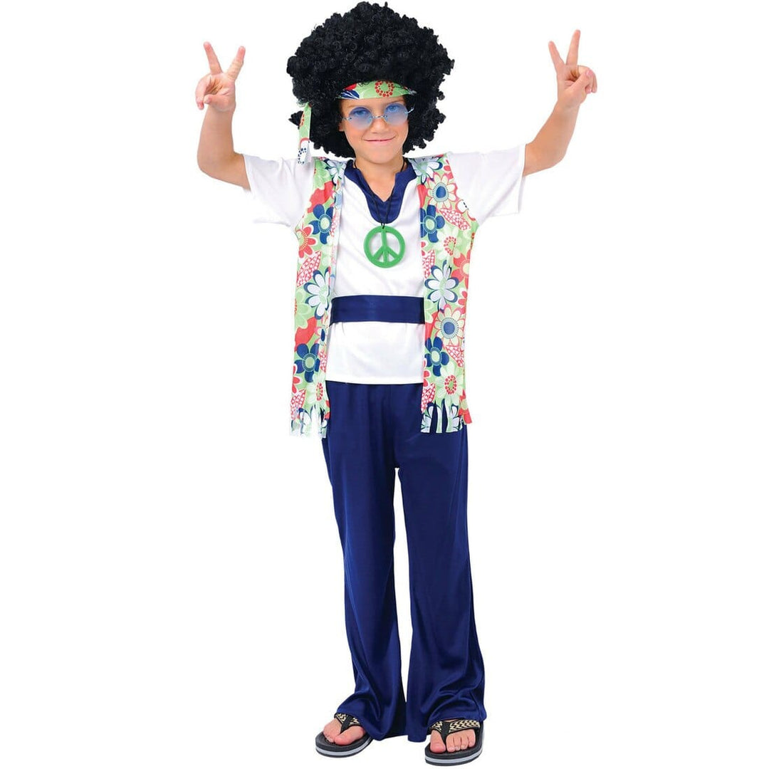Boys Hippie Dude Halloween Costume Retro Groovy 60s Hip L (8-10 years)