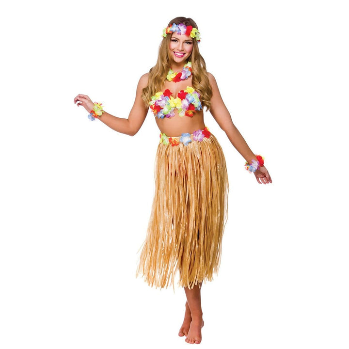 Womens Hawaiian Party Girl 5 Piece Set Halloween Costume One Size