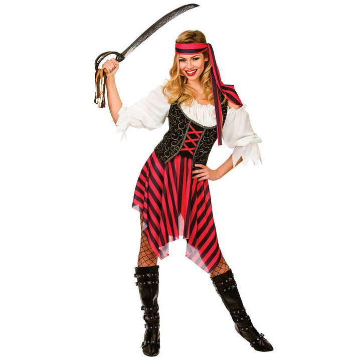 Womens High Seas Pirate Fancy Dress Halloween Costume L (UK 18-20)